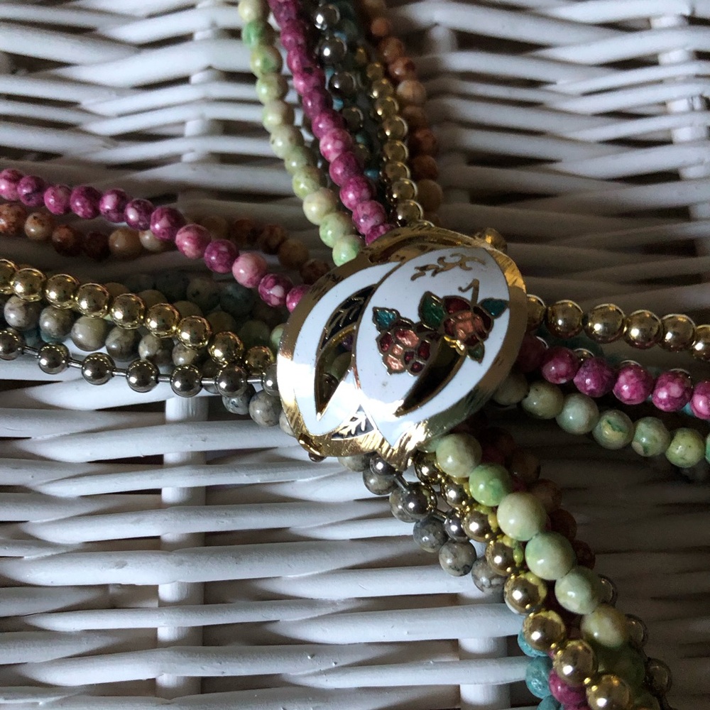 Twist A Bead necklaces clasps bundle stone metal plastic multicolor Vintage 80s - Picture 7 of 14